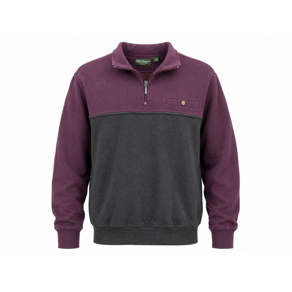 Norm Thompson Men’s Medium Quarter Zip Colorblock Pullover Sweatshirt Bin D